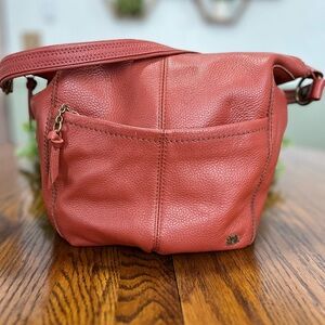 The Sak Rust/orange Hobo Shoulder Bag Purse‎ Pebbled Leather Handbag